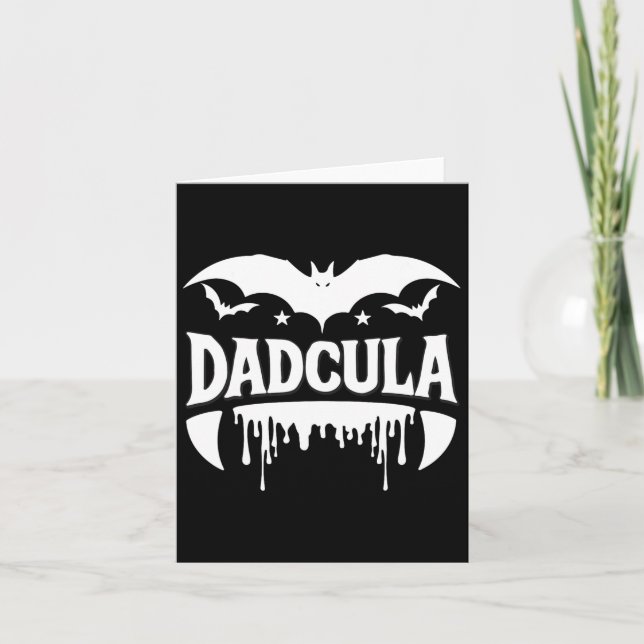 Dadcula Halloween Bat Vampire Fangs Bläheffekt Karte (Vorderseite)