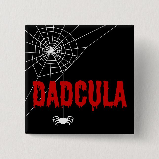 Dadcula Red Dripping Schriftart Spider Web Button (Vorderseite)