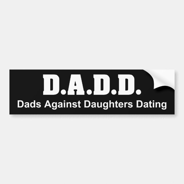DADD auf schwarzem Autoaufkleber (Vorne)