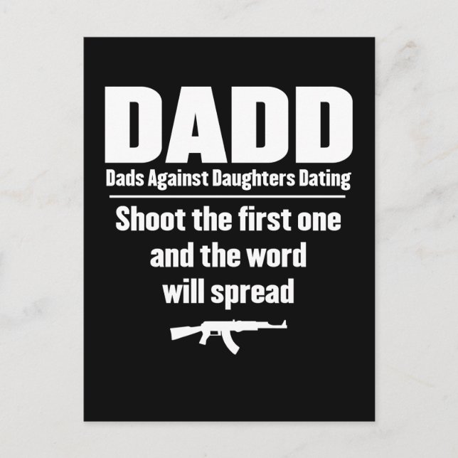 dadd - Väter gegen Töchter verabredet lustig Postkarte (Vorderseite)