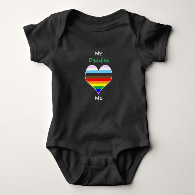 Daddies Rainbow Heart Baby Bodysuit Strampler (Vorderseite)