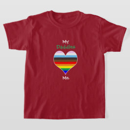 Daddies Rainbow Heart T - Shirt (für dunkle Farben