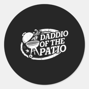 Daddio of the Patio Vathers Day Grillen Grill Vate Runder Aufkleber