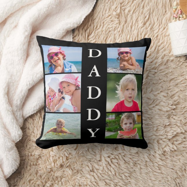 Daddy 6 Foto Collage Throw Kissen (Decke)
