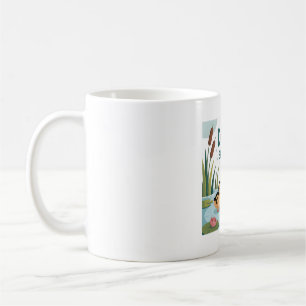 Daddy and Me - Mallard Ducks im Teich Kaffeetasse