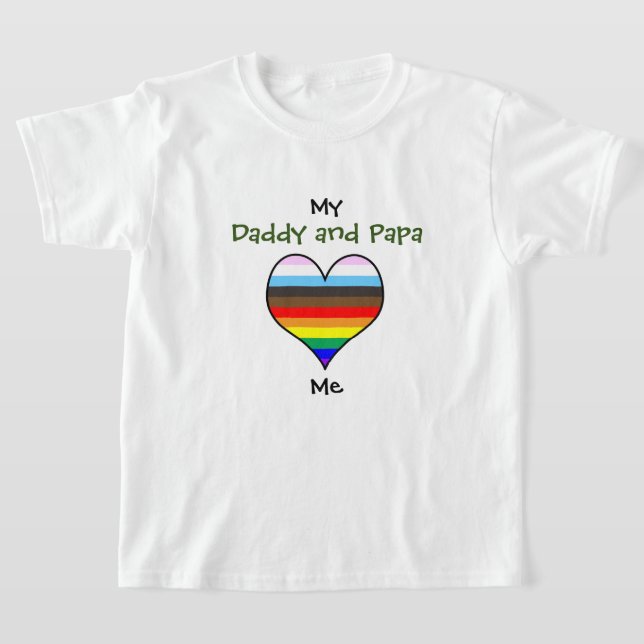 Daddy and Papa Rainbow Heart T-Shirt (Ablage )