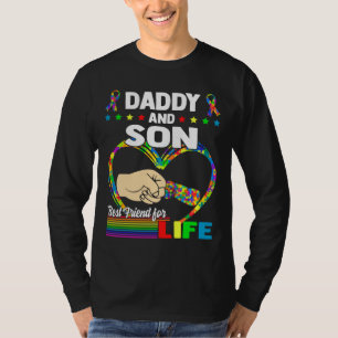 Daddy and Son Best Friends for Life Autismus Vater T-Shirt
