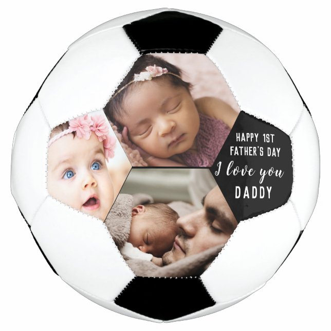 Daddy Baby 3 Foto Collage   Fußball (Vorderseite)