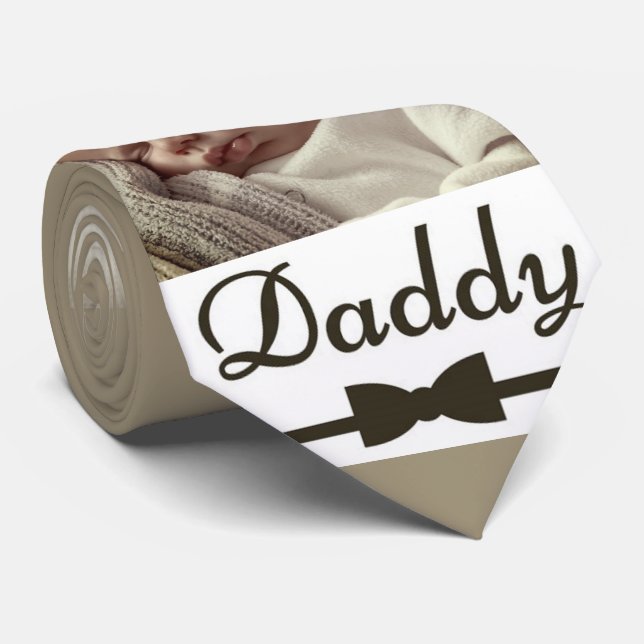 Daddy Baby Portrait Krawatte (Gerollt)