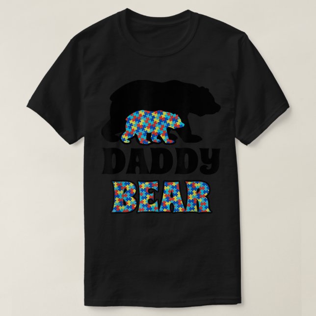 Daddy Bear Autismus Bewusstsein T-Shirt (Design vorne)