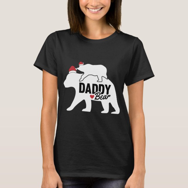 Daddy Bear Christmas Niedlich X-Mas Vater Son Daug T-Shirt (Vorderseite)