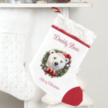 Daddy Bear Name Family Matching Weihnachts Strumpf