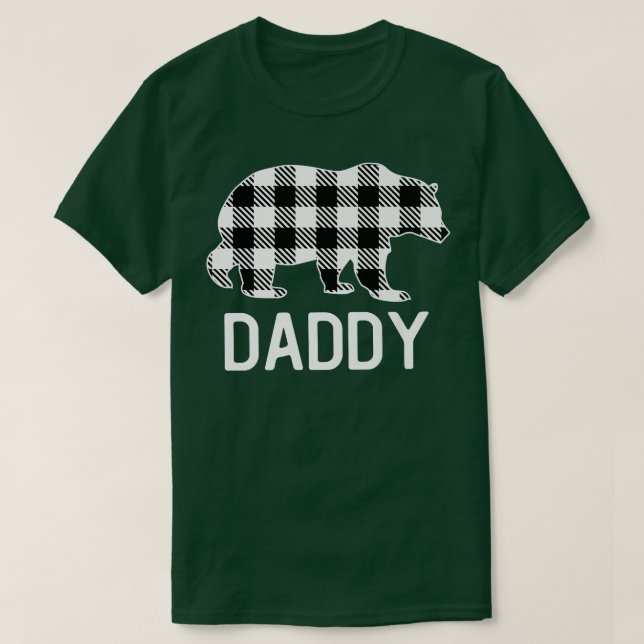 Daddy Bear Pajama Grey Buffalo Plaid Premium  T-Shirt (Design vorne)
