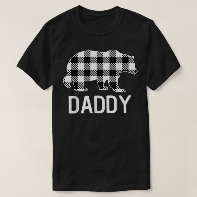 Daddy Bear Pajama Grey Buffalo Plaid  T-Shirt (Design vorne)