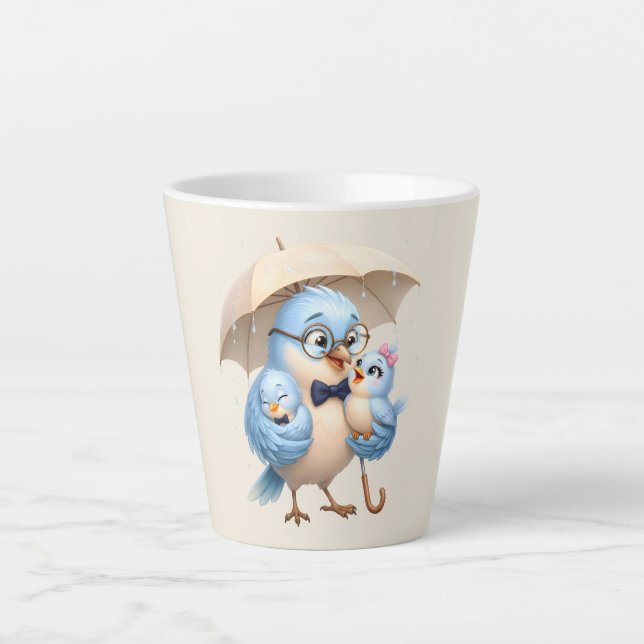 Daddy Bird Latte Tasse Vatertag Geschenk (Vorderseite)