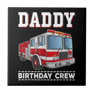 Daddy Birthday Crew Fire Truck Themed Family Match Fliese