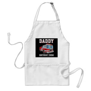 Daddy Birthday Crew Fire Truck Themed Family Match Schürze
