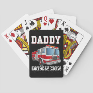 Daddy Birthday Crew Fire Truck Themed Family Match Spielkarten