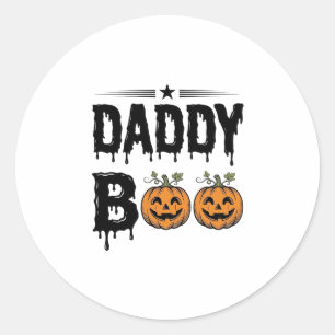 Daddy Boo Vintage Halloween-Kürbis-Shirt-Design_1 Runder Aufkleber