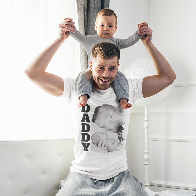 Daddy Brushed Effect Foto T-Shirt (Von Creator hochgeladen)