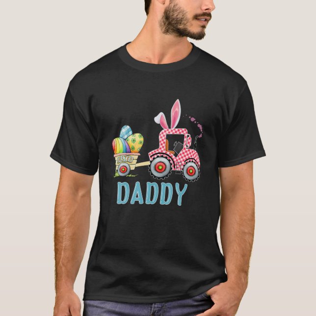 Daddy Bunny Tractor, der Ostereier Happy Eas trägt T-Shirt (Vorderseite)
