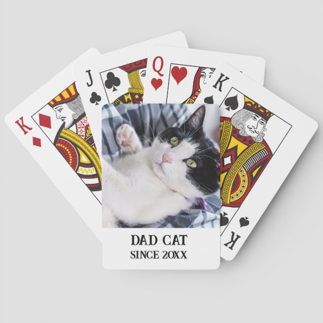 Daddy cat since Photo cute cat Spielkarten (Rückseite)