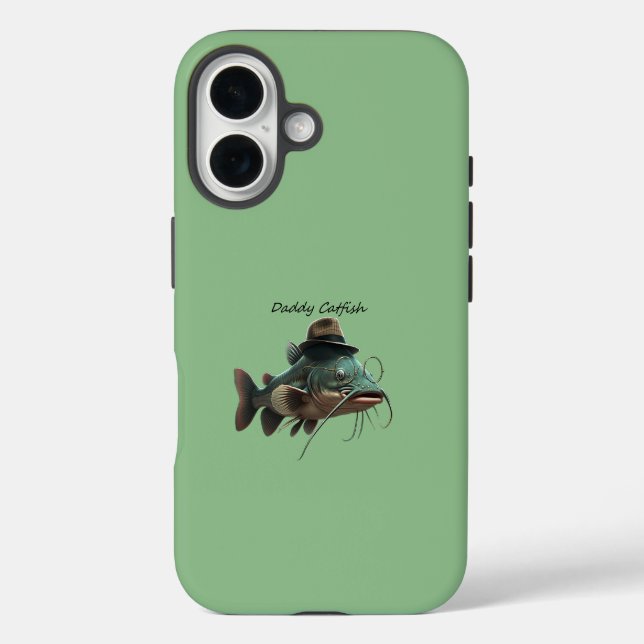 Daddy Catfish Dark Sea Green iPhone 16 Tough Case (Rückseite)