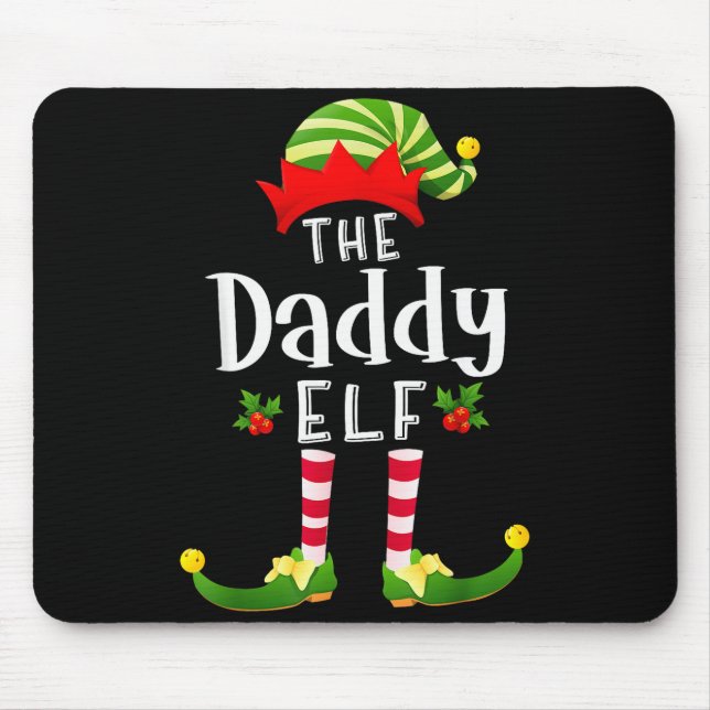 Daddy Christmas Elf Matching Pajama X-mas Party  Mousepad (Vorne)