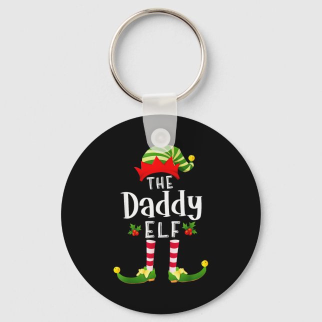 Daddy Christmas Elf Matching Pajama X-mas Party  Schlüsselanhänger (Vorderseite)
