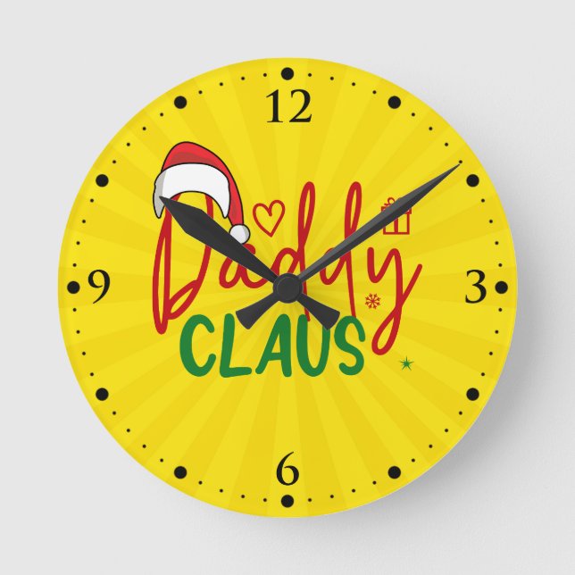 Daddy Claus Christmas Design-60094 Runde Wanduhr (Vorderseite)