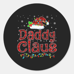Daddy Claus Christmas Pajama Matching Family Xmas Runder Aufkleber