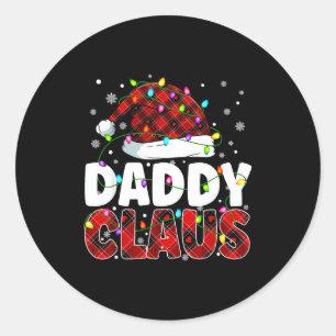 Daddy Claus Frohe Weihnachten Santa Hut Familie Üb Runder Aufkleber