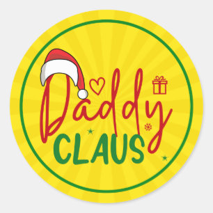 Daddy Claus individuelles Weihnachtsdesign-60094 Runder Aufkleber