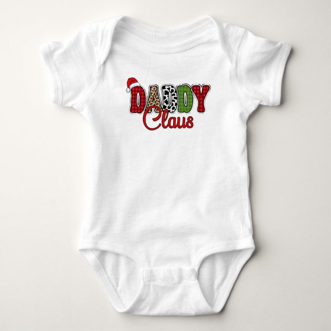 Daddy Claus Kariert Pattern-60095 Baby Strampler (Vorderseite)