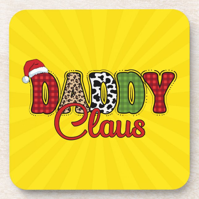 Daddy Claus Kariert Pattern-60095 Getränkeuntersetzer (Vorderseite)