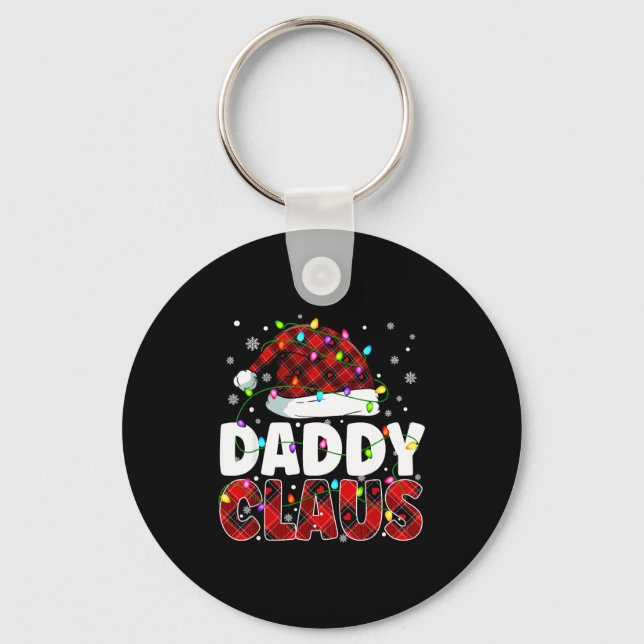Daddy Claus Merry Christmas Santa Hat Family Match Schlüsselanhänger (Vorderseite)