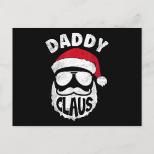 Daddy Claus Santa Claus Funny Christmas Matching P Postkarte