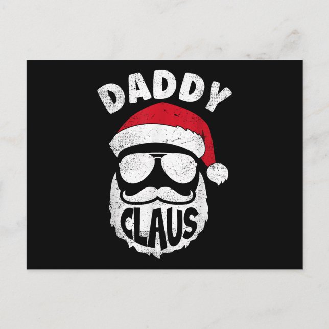 Daddy Claus Santa Claus Funny Christmas Matching P Postkarte (Vorderseite)