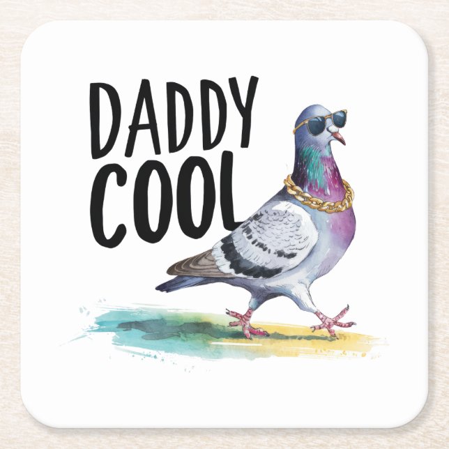 Daddy Cool Rechteckiger Pappuntersetzer (Vorderseite)