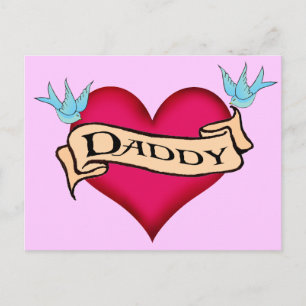 Daddy - Custom Heart Tattoo T - Shirt & Geschenke Postkarte