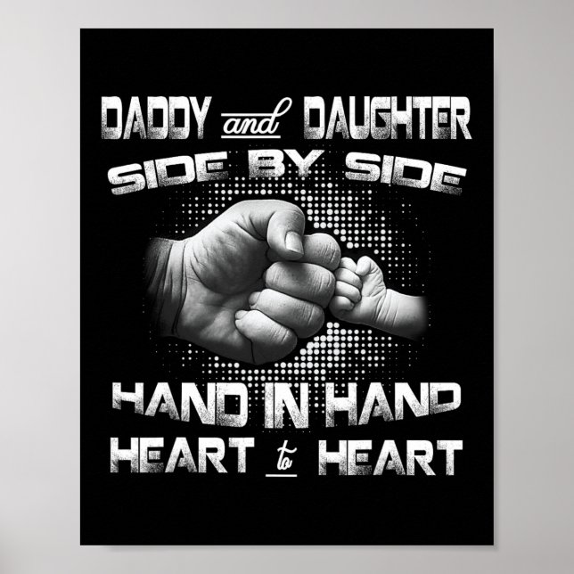 Daddy Daughter Fist Bump Matching Vater&# s Day Poster (Vorne)