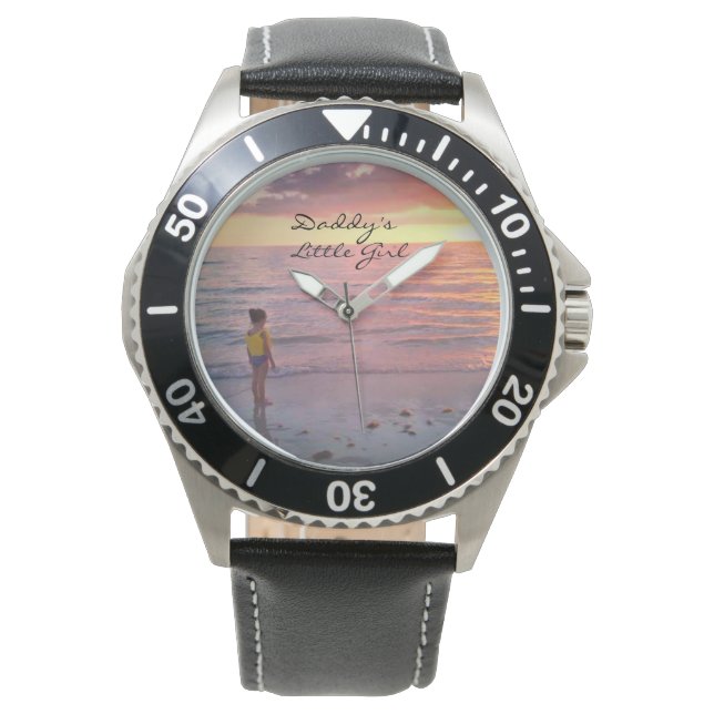 Daddy Daughter Foto Custom Armbanduhr (Vorderseite)