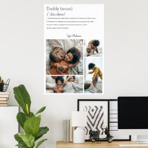 Daddy Definition Personalisiert 4 Foto Collage Poster