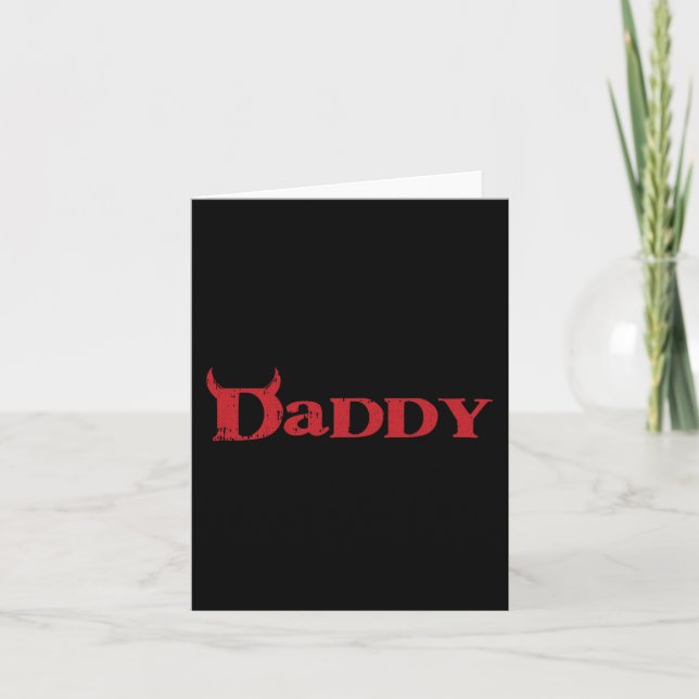 Daddy Devil Horn Lazy Halloween Kostüm Gothic Pap Karte (Vorderseite)
