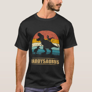 Daddy Dinosaur Daddysaurus 2 Two Kids Funny Vater T-Shirt