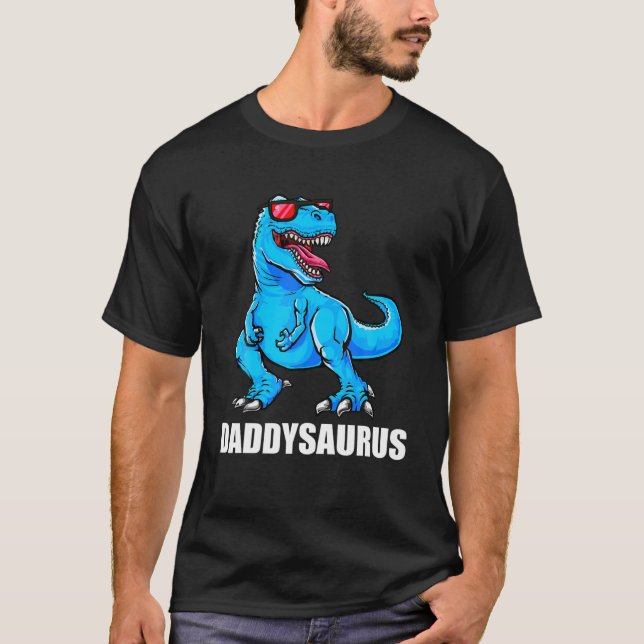 Daddy Dinosaur Daddysaurus T Men Vater Dinosaurier T-Shirt (Vorderseite)