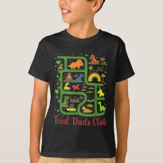 Daddy Dinosaur Dino Land Karte Müder Väter Club T-Shirt