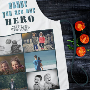 Daddy du bist unser Helden 6 Foto Collage Schürze