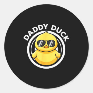 Daddy Duck Papa Ich liebe Enten Familienliebhaber  Runder Aufkleber