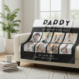 Daddy einfach die beste FotoCollage Personalisiert Fleecedecke